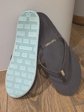 Havaianas Flip Flops in Charcoal with Mint Sole